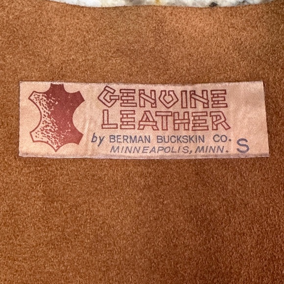 Berman Buckskin vintage long fringe suede vest handpainted cheetah flowers sz SM - Picture 16 of 16